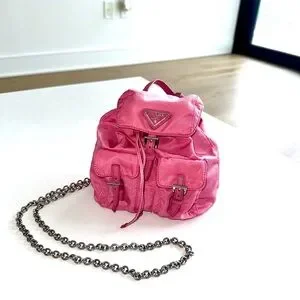 Prada | Bags | Prada Pink Nylon Sporty Mini Backpack | Poshmark display picture 1